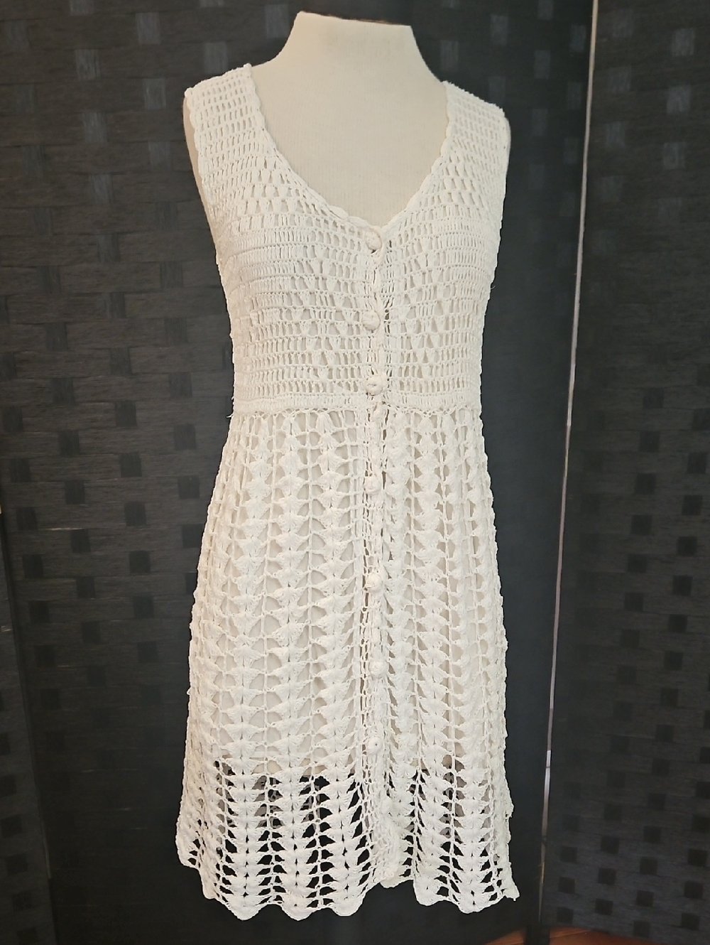 Sunny Blossom White Crochet Dress Small - Picture 2 of 12